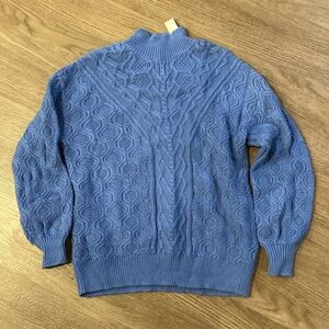 TALBOTS WOMENS PETITE CABLE KNIT MOCKNECK SWEATER
capri blue
